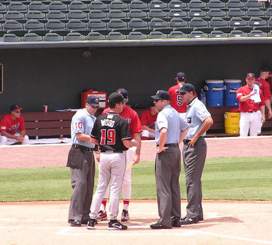 Exchanging the Line Up Cards - Autozone Park