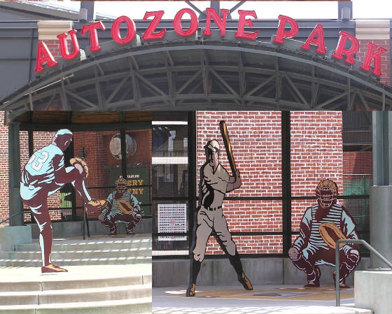 AutoZone Park, game on the concourse, Memphis