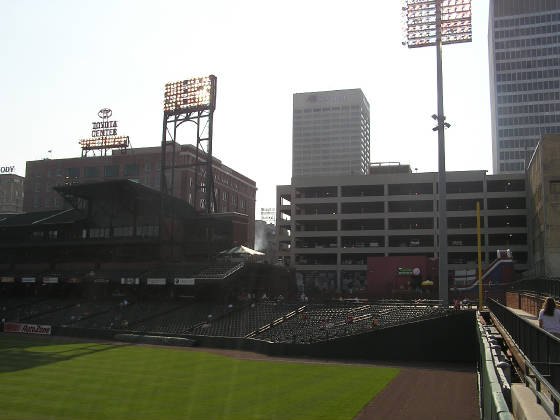 Looking at the city from CF, Autozone Park